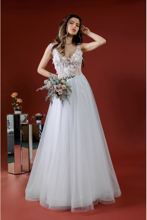 Hochzeitskleid für braut von Schantal, Kollektion Kiara, Modell 14217. Foto 1