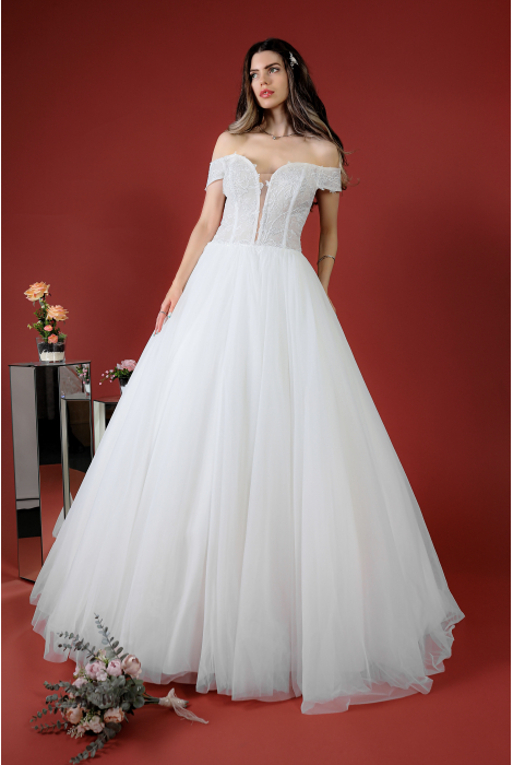 Hochzeitskleid für braut von Schantal, Kollektion Kiara, Modell 52008. Foto 1