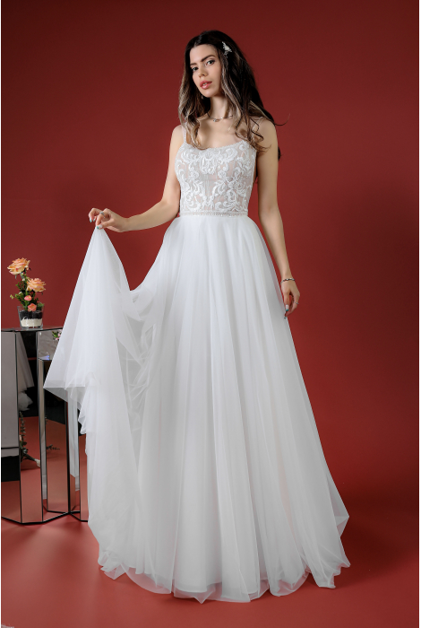 Hochzeitskleid für braut von Schantal, Kollektion Kiara, Modell 52020. Foto 1